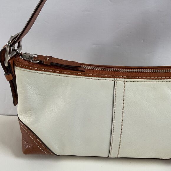 Coach Y2K Hamptons Soho Demi Cream & Brown Leather Baguette Shoulder Bag F11195 - Picture 7 of 14